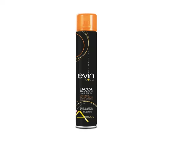 Evin Gold Hairspray Extra Strong ist ein Stylingprodukt, Haarspray, das Haar in Form zu halten, Volumen zu verleihen und Frizz zu reduzieren.