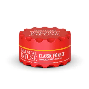 Die Immortal Classic Pomade (Rot) ermöglicht müheloses Auftragen und bietet zusätzliche Stärke, um einen eleganten Look zu schaffen. Sie verströmt einen Hauch von klassischem Duft und verleiht Ihrem Haar außergewöhnlichen Glanz, während es gleichzeitig betont wird.