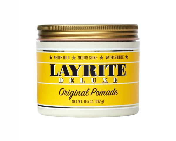 Die Layrite Original Pomade ist eine wasserbasierte Pomade, die entwickelt wurde, um dem Haar einen flexiblen Halt und ein glänzendes Finish zu verleihen.