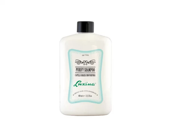 Luxina Purify Shampoo, ein Shampoo, von italienischer Marke Luxina, die speziell für juckender und schuppiger Kopfhaut entwickelt wurde.