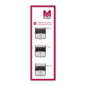 Die Moser Premium Magnet-Aufsteckkämme sind spezielle Kämme, die als Aufsätze für Haarschneidemaschinen von Moser verwendet werden können.