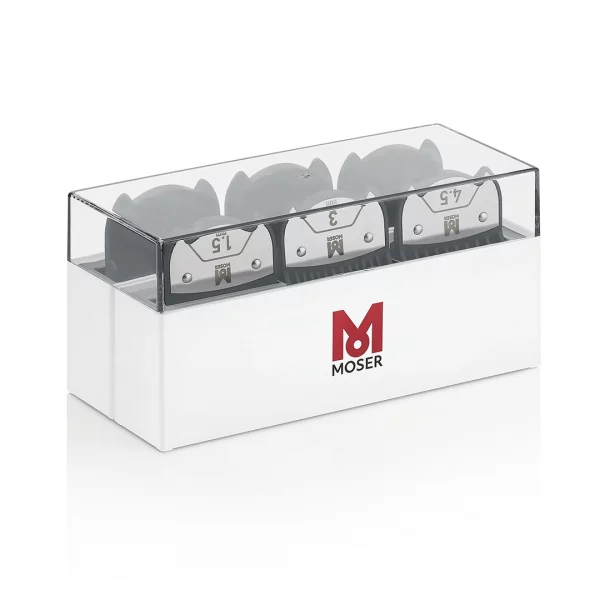 Die Moser Premium Magnet-Aufsteckkämme sind spezielle Kämme, die als Aufsätze für Haarschneidemaschinen von Moser verwendet werden können.