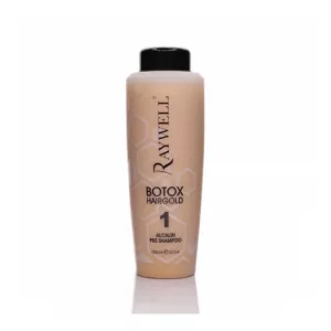 Shampoo Boto Hairgold 1, ein Shampoo, das Teil des Hairgold Boto-Systems von Raywell ist. Das Shampoo ist speziell formuliert, um das Haar zu reinigen, zu pflegen und ihm Feuchtigkeit zu spenden. Raywell Shampoo Boto Hairgold 1 enthält Inhaltsstoffe, die das Haar sanft reinigen, ohne es auszutrocknen. Es hilft dabei, Unreinheiten und Rückstände zu entfernen, während es gleichzeitig das Haar mit Feuchtigkeit versorgt und ihm Glanz verleiht. Das Shampoo ist auf die Bedürfnisse von geschädigtem oder strapaziertem Haar abgestimmt und hilft, die Haarstruktur zu verbessern und Frizz zu reduzieren.