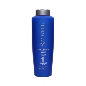 Raywell Shampoo Shine Filler 1, enthält natürlicher Hyaluronsäure mit progressiver Freisetzung und Cuticula-Molekül auf Basis pflanzlichen Keratins, die das Haar intensiv pflegen, Feuchtigkeit spenden und ihm einen strahlenden Glanz verleihen.