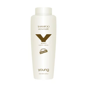 Young Respect Shampoo, der italienischen Marke Young, Hafer- und Sheabutter-Shampoo mit pflegender Wirkung. Diese nährende und feuchtigkeitsspendende Behandlung nutzt die Kräfte von Sheabutter und Haferextrakten, um das Haar zu schützen, zu nähren und gleichzeitig seine natürliche Beschaffenheit zu wahren.