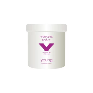 Young Y-Silver Mask, Haarmaske, der italienischen Marke Young, verleiht blondem Haar strahlende Leuchtkraft und neutralisiert unerwünschte Gelbtöne in grauem, gebleichtem oder gesträhntem Haar.