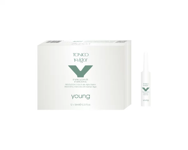Young Y-Vigor Tonico, der italienischen Marke Young, zielt auf die Kopfhaut ab und erzeugt eine straffende und stimulierende Wirkung. Es wurde speziell für feines, dünner werdendes und lichtes Haar entwickelt.