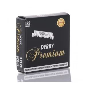 Die Derby Premium Black Rasierklingen für Wechselklingenmesser zeichnen sich durch ihre herausragende Qualität aus. Diese Klingen sind mit polymerbeschichteten Kanten ausgestattet, die eine erstklassige Rasur gewährleisten. Jede Packung enthält 100 Einzelklingen im Single-Edge-Design.