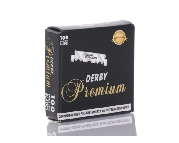 Die Derby Premium Black Rasierklingen für Wechselklingenmesser zeichnen sich durch ihre herausragende Qualität aus. Diese Klingen sind mit polymerbeschichteten Kanten ausgestattet, die eine erstklassige Rasur gewährleisten. Jede Packung enthält 100 Einzelklingen im Single-Edge-Design.