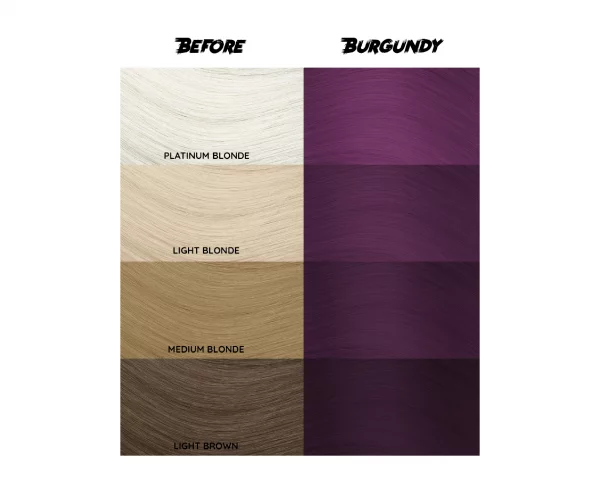 Crazy Color Burgundy 61 ist eine spezielle Haarfarbe aus der Crazy Color Produktreihe. Diese burgunderrote Haarfarbe ist ein satter violetter Farbton, der bei der geringsten Lichtspur schimmern wird.