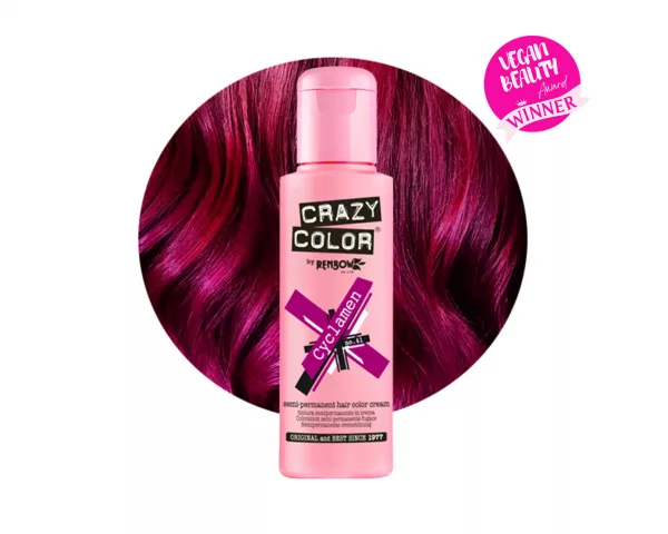 Crazy Color Cyclamen 41 ist eine spezielle Haarfarbe aus der Crazy Color Produktreihe. Diese semi-permanente tiefrosa Haarfarbe ist aufgrund ihrer intensiven, reichen Farbe von der Cyclamen-Blume inspiriert. Das Besondere an Cyclamen ist, dass es über blonde bis helle brünette Haartöne wirkt und trotzdem mit einem Hauch von lebendigen Farben durchkommt!