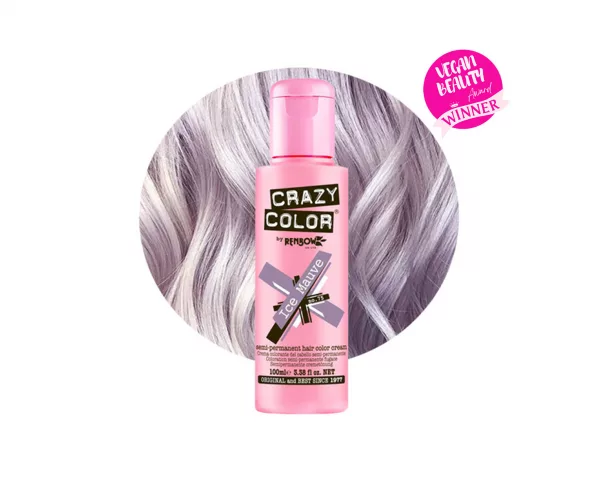 Crazy Color Ice Mauve 75 ist eine spezielle Haarfarbe aus der Crazy Color Produktreihe. Eis, Eis, Baby! Dieses metallische lila Haarfärbemittel ist vollgepackt mit Quarz, der beneidenswerten Glanz erzeugt. Ice Mauve ist ein kühler, schillernder Violettton, der im Licht schimmert.