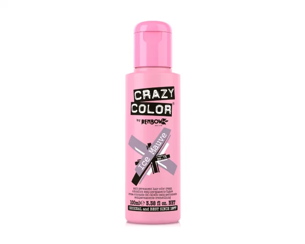 Crazy Color Ice Mauve 75 ist eine spezielle Haarfarbe aus der Crazy Color Produktreihe. Eis, Eis, Baby! Dieses metallische lila Haarfärbemittel ist vollgepackt mit Quarz, der beneidenswerten Glanz erzeugt. Ice Mauve ist ein kühler, schillernder Violettton, der im Licht schimmert.