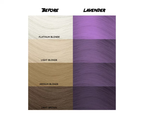 Crazy Color Lavender 54 ist eine spezielle Haarfarbe aus der Crazy Color Produktreihe. Lavendel ist eine hellviolette Haarfarbe und es ist ein pastellfarbener Traum! Dieser kühl getönte Farbton aus einer blauen Basis funktioniert gut direkt aus der Flasche als Einzelfarbe oder als Primärmischer, um Ihren eigenen Farbton zu machen.