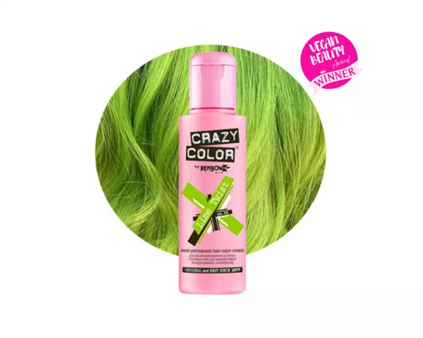 Crazy Color Lime Twist 68 ist eine spezielle Haarfarbe aus der Crazy Color Produktreihe. Verdrehen Sie Ihr Spiel mit diesem semi-permanenten lindgrünen Haarfärbemittel. Lime Twist ist ein helles Zitrus-Neongrün, das sie zum Innehalten und Starren bringen wird!