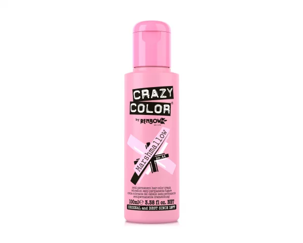 Crazy Color Marshmallow 64 ist eine spezielle Haarfarbe aus der Crazy Color Produktreihe. Marshmallow ist ein weiches pastellrosa Haarfärbemittel mit hellvioletten Untertönen. Dies ist das weichste Rosa in unserem Sortiment und es ist aus gutem Grund ein Fan-Favorit!