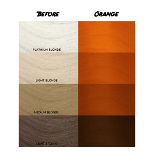 Crazy Color Orange 60 ist eine spezielle Haarfarbe aus der Crazy Color Produktreihe. Dies ist unsere meistverkaufte orangefarbene Haarfarbe und stammt aus unserem ursprünglichen Sortiment von 1977. Dieser Farbton funktioniert gut direkt aus der Flasche, um leuchtend orangefarbenes Haar zu erzeugen, oder wenn Sie sich kreativ fühlen, mischen Sie es mit anderen Farben, um Ihren eigenen Look zu kreieren. Orange passt gut zu unseren roten und gelben Produkten, wenn Sie einen Knockout-Kupferton erstellen möchten.