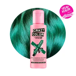 Crazy Color Pine Green 46 ist eine spezielle Haarfarbe aus der Crazy Color Produktreihe. Diese semi-permanente tiefgrüne Haarfarbe wurde von der Palette des Waldes inspiriert.
