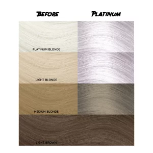Crazy Color Platinum 028 ist eine spezielle Haarfarbe aus der Crazy Color Produktreihe. Es muss Platin sein, Liebling! Dieser Platin-Konditionierungstoner neutralisiert unerwünschte Messing- oder Gelbtöne in Ihrem Haar und hinterlässt einen subtilen Hauch von Farbe. Um optimale Ergebnisse zu erzielen, empfehlen wir, das Haar vor der Anwendung auf Stufe 10 (blond) aufhellen oder blondieren.