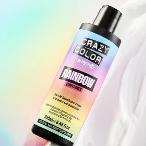 Crazy Color Rainbow Conditioner ist ein Conditioner/Spülung der bekannten Marke Crazy Color, der die Farbe gefärbter Haare erhalten und verbessern soll. Diese Spülung ist so formuliert, dass sie den Verlust der Haarfarbe minimiert und dafür sorgt, dass die Farbe länger hält.