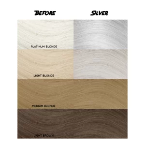 Crazy Color Silver 027 ist eine spezielle Haarfarbe aus der Crazy Color Produktreihe. Verleihen Sie Ihrem Haar ein metallisches Finish mit dieser semi-permanenten silbernen Haarfärbemittel!