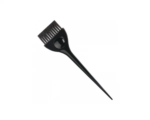 Ein Färbepinsel, das zum Auftragen von Haarfarbe, Tönungen oder anderen Haarfärbeprodukten verwendet wird. Es besteht aus einem Griff und einer speziell geformten Pinselbürste an der Spitze.