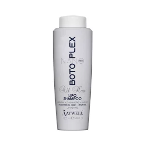 Boto Nano Plex Shampoo, ein Haarshampoo, von italienischer Marke Raywell, das darauf abzielt, das Haar zu pflegen, zu stärken und zu revitalisieren. Der Begriff "Boto Plex" bezieht sich aus Inhaltsstoffen reich an natürlichen Wirkstoffen und Cuticlex, die auf ähnliche Weise wie Boto wirken. Diese Inhaltsstoffe helfen, das Haar zu stärken, Feuchtigkeit einzuschließen, Schäden zu reparieren und ihm ein gesünderes und glatteres Aussehen zu verleihen.