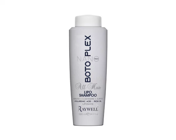 Boto Nano Plex Shampoo, ein Haarshampoo, von italienischer Marke Raywell, das darauf abzielt, das Haar zu pflegen, zu stärken und zu revitalisieren. Der Begriff "Boto Plex" bezieht sich aus Inhaltsstoffen reich an natürlichen Wirkstoffen und Cuticlex, die auf ähnliche Weise wie Boto wirken. Diese Inhaltsstoffe helfen, das Haar zu stärken, Feuchtigkeit einzuschließen, Schäden zu reparieren und ihm ein gesünderes und glatteres Aussehen zu verleihen.