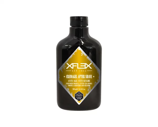 Xflex Cremagel After Shave, von italienischer Marke Xflex, ist ein Anti-Age Aftershave, das eine reichhaltige Formel mit feuchtigkeitsspendenden und reinigenden Eigenschaften bietet, um Reizungen, die durch die Rasur verursacht werden, zu reduzieren. Es bietet Schutz und Pflege für die Haut den ganzen Tag über.