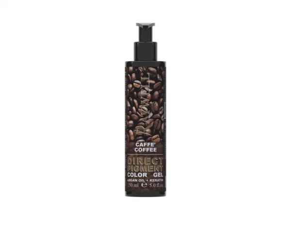 COFFEE– RV324. Die Raywell Gel-Farbpigmente, erhältlich in der 150-ml-Flasche, besitzen eine konditionierende Wirkung und sind angereichert mit Keratin und Arganöl. Sie eignen sich für den Einsatz auf gebleichtem Haar, um brillante Effekte zu erzielen.