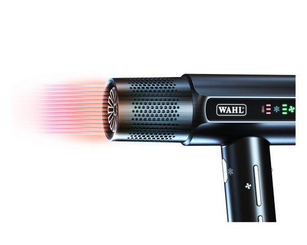 WAHL VANQUISH SmoothTone™ – Extrem leise Der sanfte bürstenlose Motor reduziert den Geräuschpegel für ein angenehmes Trocknungserlebnis. FlowControl – Trocknet das Haar gleichmäßig Die Technologie erzeugt einen kontrollierten Luftstrom, der das Haar gleichmäßig trocknet und die Trockenzeit verkürzt.